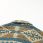 Blue Western Aztec Print Button Flap Pocket Shacket