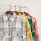 Sky Blue Plaid Flap Pocket Long Sleeve Shacket