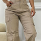 High Waist Pocket Design Cargo Pants