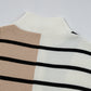 Black Stripe Colorblock Quarter Zip Collar Sweater Vest