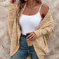 Colorful Waffle Knit Open Front Coat Batwing Long Sleeve Cardigan