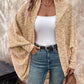 Colorful Waffle Knit Open Front Coat Batwing Long Sleeve Cardigan