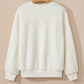 Beige Sherpa HOWDY Patched Pullover Sweatshirt