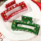 Racing Red Cartoon Christmas Pattern Print Hollow Out Hair Clip