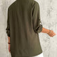 Roll Up Sleeve Casual Coat Open Front Lightweight Cardigan Top