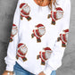 Beige Glitter Santa Claus Graphic Drop Shoulder Christmas Sweatshirt