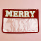 Red MERRY Contrast Trim Clear Makeup Bag