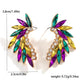 Gold Mardi Gras Rhinestone Crystal Inlay Stud Earrings