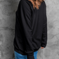 Black Christmas Fashion Print Dropped Shoulder Sweatshirt