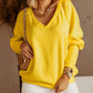 V Neck Gigot Sleeve Back Drawstring Top