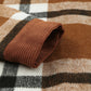 Brown Pocketed Buttoned Plaid Shirt Jacket