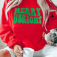 Red MERRY & BRIGHT Drop Shoulder Crewneck Sweatshirt