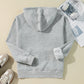 Light Grey Solid Color Fleece Lined Zip up Hoodie