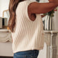 V Neck Sleeveless Button Front Knit Vest Casual Loose Fit Sweater Top with Pockets