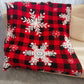 Racing Red Christmas Snowflake Buffalo Plaid Fuzzy Blanket