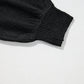 Black Eyelet Pattern Detail V Neck Drop Shoulder Sweater