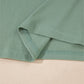 Mint Green Ribbed Colorblock Patchwork Raglan Long Sleeve Top