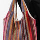 Fiery Red Multiple Ethnic Stripes Print Canvas Tote Bag