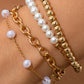 Gold Plated Chain Beaded 4 Pcs Bracelet Set