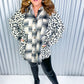 Black Plus Size Plaid Leopard Printed Patchwork Button Up Shacket