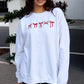 White Diverse Bow Embroidery Drop Shoulder Sweatshirt