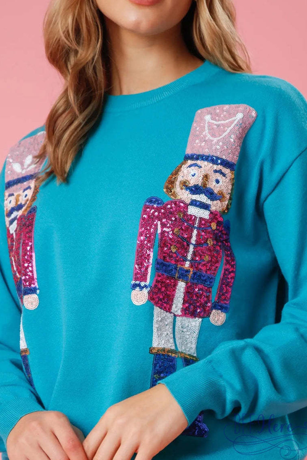 Blue Nutcracker Christmas Crew Neck Sweatshirt