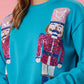 Blue Nutcracker Christmas Crew Neck Sweatshirt