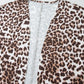 Khaki Leopard Print Batwing Sleeve Loose Tunic Cardigan