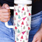 White Cartoon Christmas Tree Printed Thermos Cup 40oz