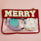 Red MERRY Contrast Trim Clear Makeup Bag