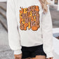 Beige JESUS CHRISH & PUMPKIN SPICE Graphic Drop Shoulder Sweatshirt