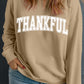 Apricot Plus Size THANKFUL Graphic Sweatshirt for Thanksgiving