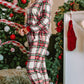 Red Christmas Plaid Allover Top and Pants Lounge Set