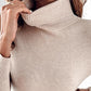 High Neck Long Sleeve Knit Sweater Fleece Lined Basic Layering Soft Thermal Top