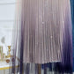 Ombre Sheer Mesh Patch A Line Pleated Glitter Skirt