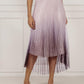 Ombre Sheer Mesh Patch A Line Pleated Glitter Skirt