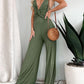 Plunge Twisted Sleeveless Jumpsuit