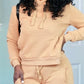 Drawstring Hooded Sweatshirt & Pocket Design Cuffed Sweatpants Set