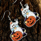 White Dwarf Pumpkin Face Halloween Hook Earrings