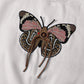 Butterfly Pattern Fleece Lined Sweatshirt Long Sleeve Crewneck Casual Loose Vintage Pullover Tops