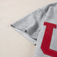 Light Grey USA Lettering Patch Notched Neck Loose Tee