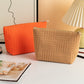 Camel Textured Woven Pattern Zipper Cosmetic Bag