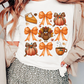 White Turkey Coquette Bow Pumpkin Thanksgiving T-Shirt