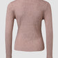 V Neck Ruched Side Button Decor Knit Sweater Slim Fit Pullover Top