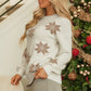 White Snowflake Christmas Tunic Sweater