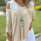 2PCS Casual Tank & V Neck Roll Tab Sleeve Top Set