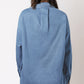 Beau Blue Solid Color Oversized Patched Pocket Buttoned Shirt