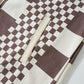 Brown Checkered Print Patchwork Corduroy Shacket