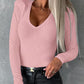 V Neck Long Sleeve Casual Top