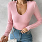 V Neck Long Sleeve Casual Top